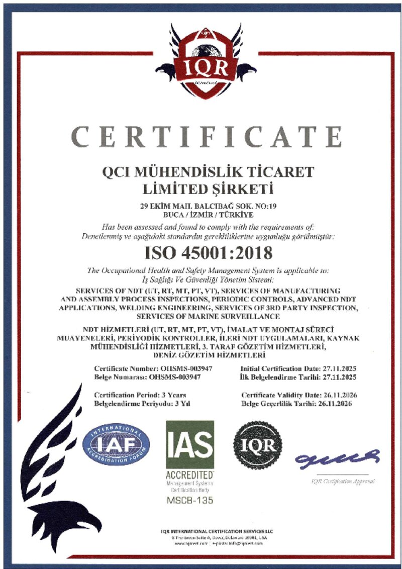 ISO 45001 İş Sağlığı ve Güvenliği Yönetim Sistemi